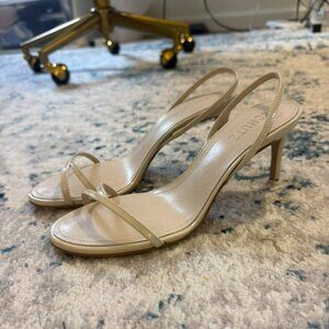 Schutz Diana Mule Sandals in Off White Size 6.5 New with Box